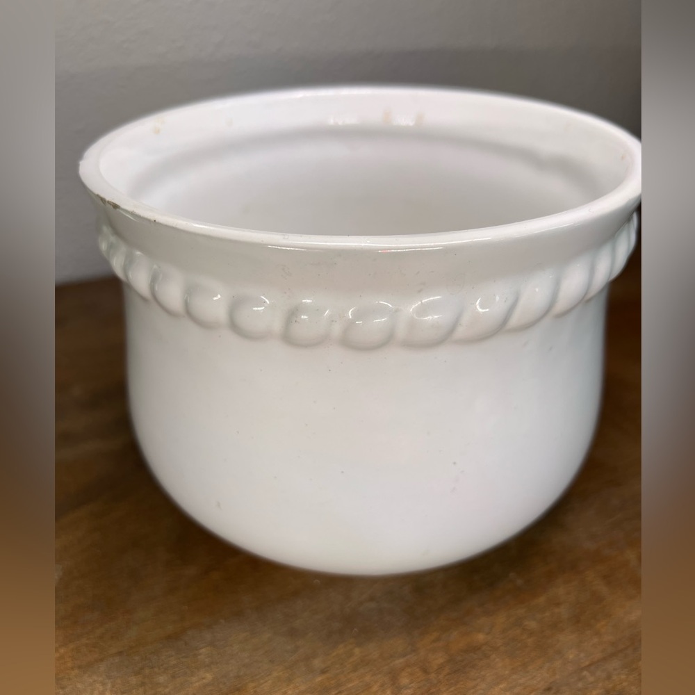 Vintage Beaded Rope Planter Portugal Pottery